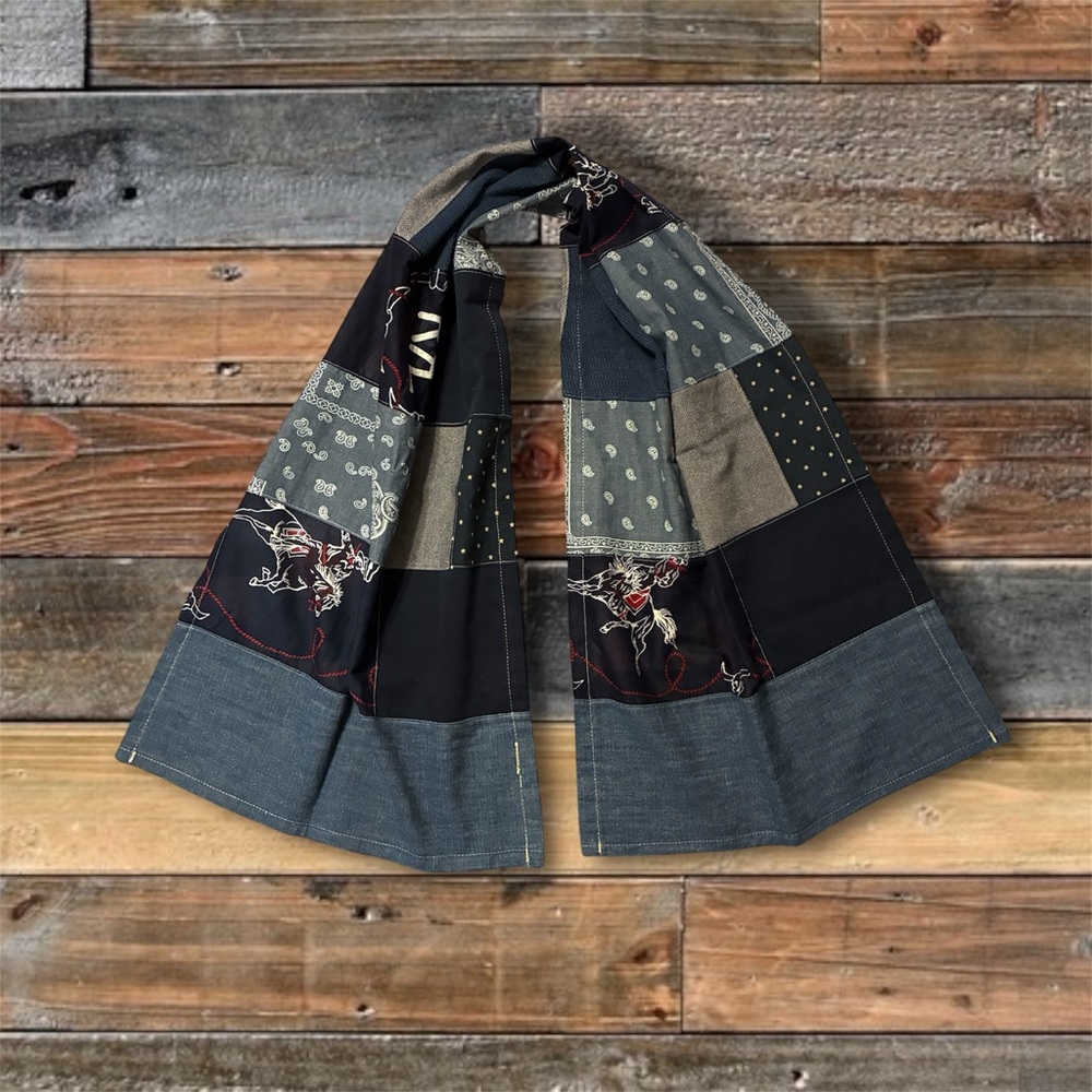 CUSTOM RRL/RL PATCHWORK SCARF (100% UPCYCLED RALPH LAUREN FABRICS)- 1 OF A KIND